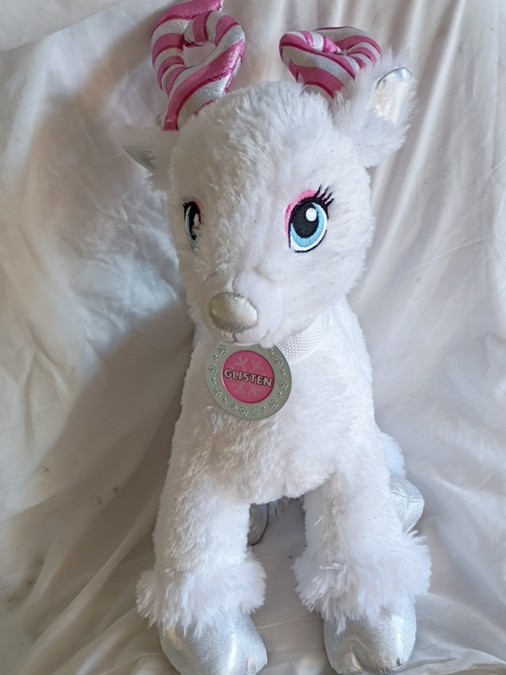 EUC Build A Bear BAB Candy Cane Glisten Reindeer BABW Workshop Christmas 2018